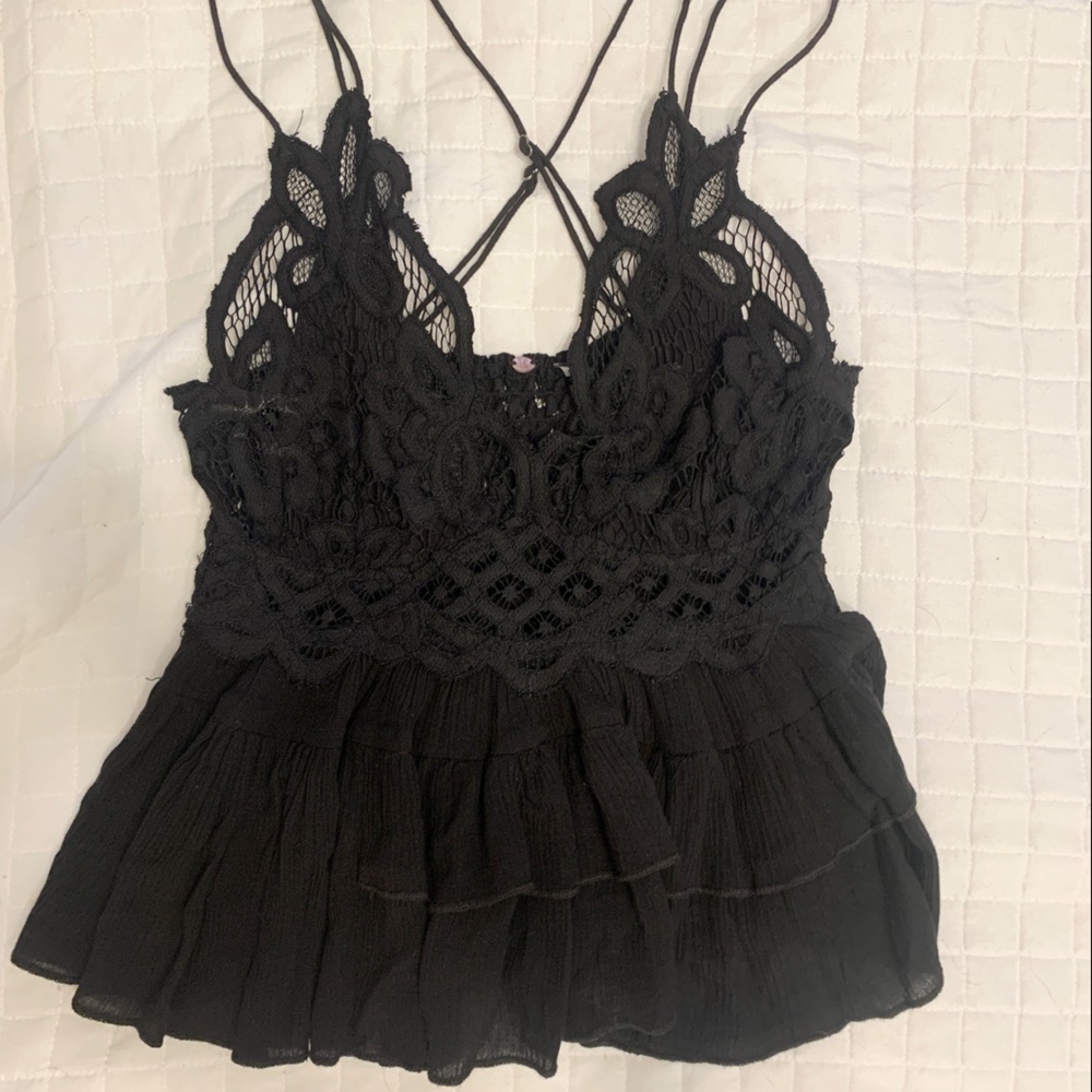 Cutest black lace top from free people!!
